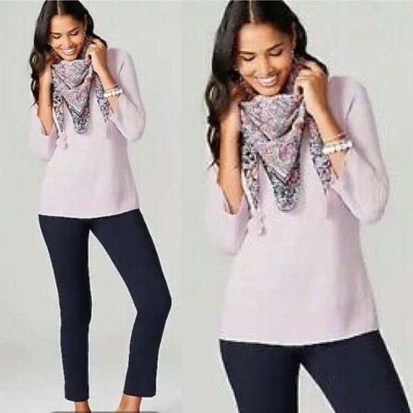 J.Jill Caroline Square Boat Neck Top Lavender Pale Orchid Size S NWT - Picture 8 of 8